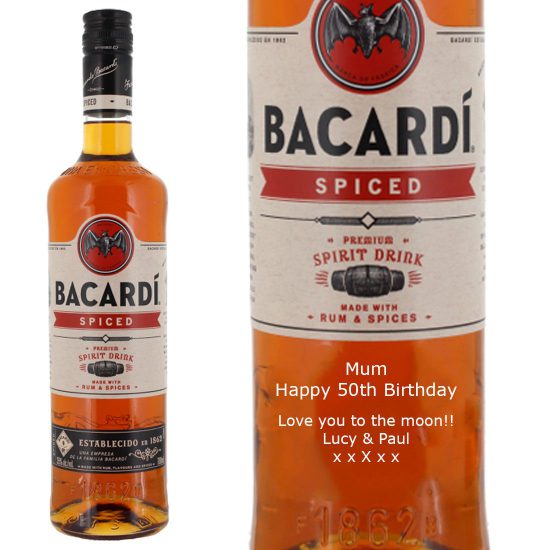 Personalised Bacardi Spiced Rum 70cl