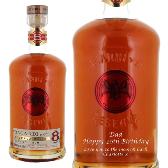 Personalised Bacardi Reserve Ocho 8 Year Old Rum 70cl