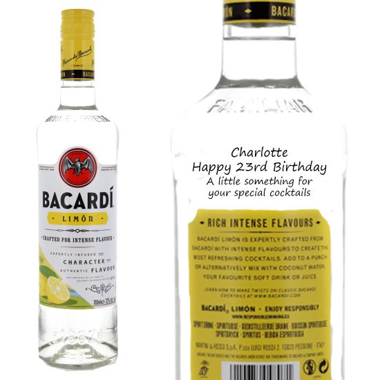 Personalised Bacardi Limon Rum 70cl