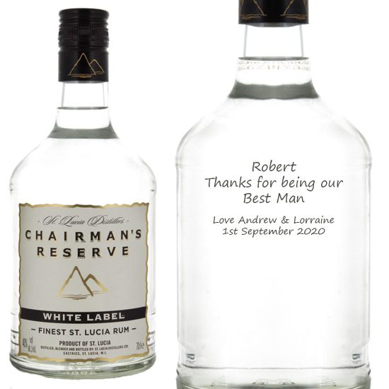 Personalised Chairman's Reserve White Rum 70cl