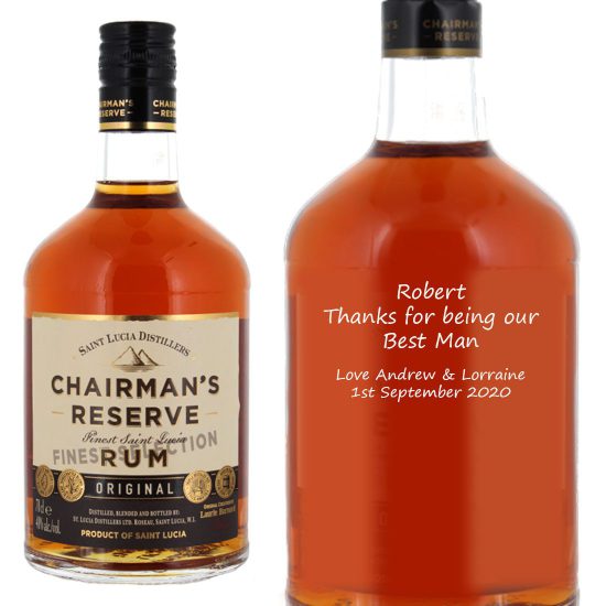 Personalised Chairman's Reserve Original Rum 70cl