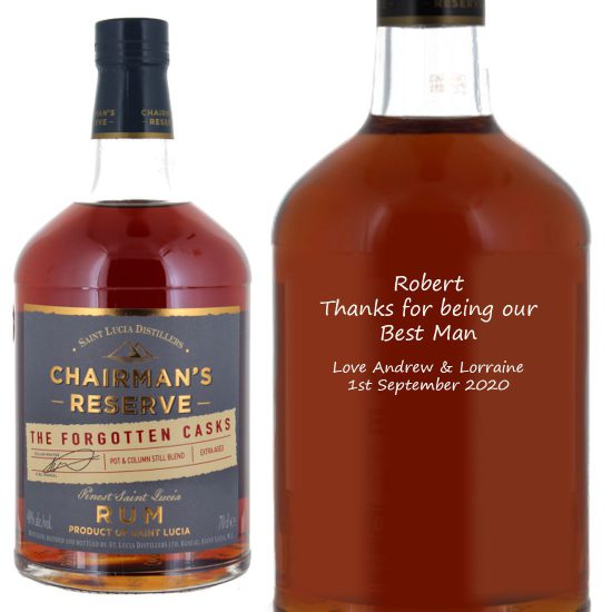 Personalised Chairman's Reserve Forgotten Casks Gold Rum 70cl