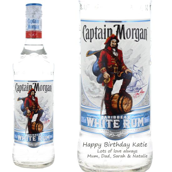Personalised Captain Morgan White Rum 70cl