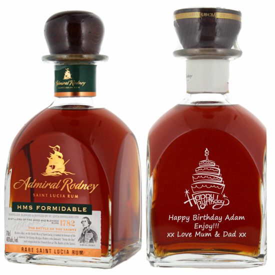 Personalised Admiral Rodney HMS Formidable Gold Rum 70cl