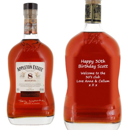 Personalised Appleton Estate 8 Reserve Rum 70cl