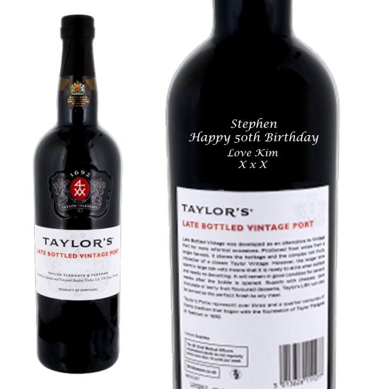 Personalised Taylor's Late Bottle Vintage Port 75cl