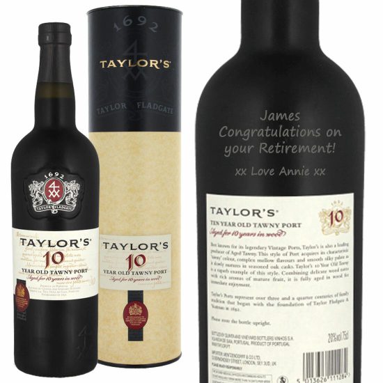 Personalised Taylor's 10 Year Old Tawny Port 75cl