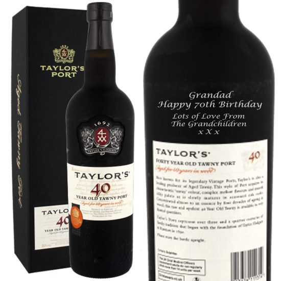 Personalised Taylor's 40 Year Old Tawny Port 75cl