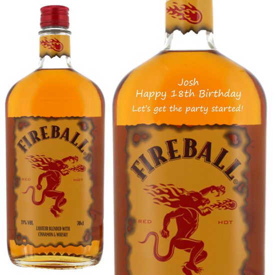 Personalised Fireball Whiskey Liqueur 70cl