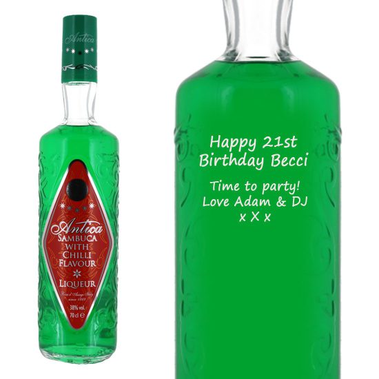 Personalised Antica Chilli Sambuca Liqueur 70cl