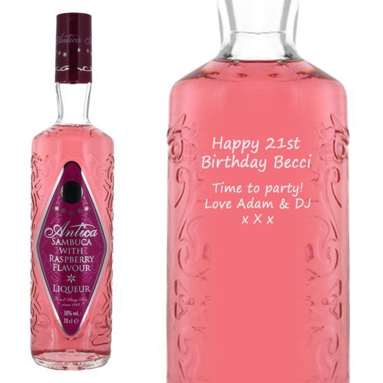 Personalised Antica Raspberry Sambuca Liqueur 70cl