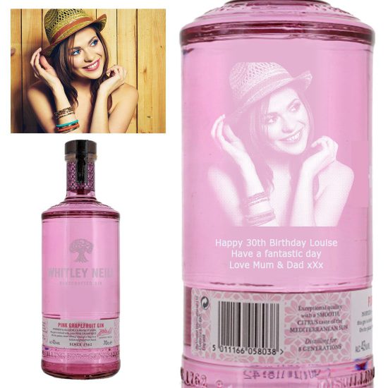 Photo Engraved Whitley Neill Pink Grapefruit Gin 70cl