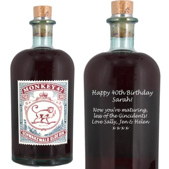 Personalised Monkey 47 Sloe Gin 50cl