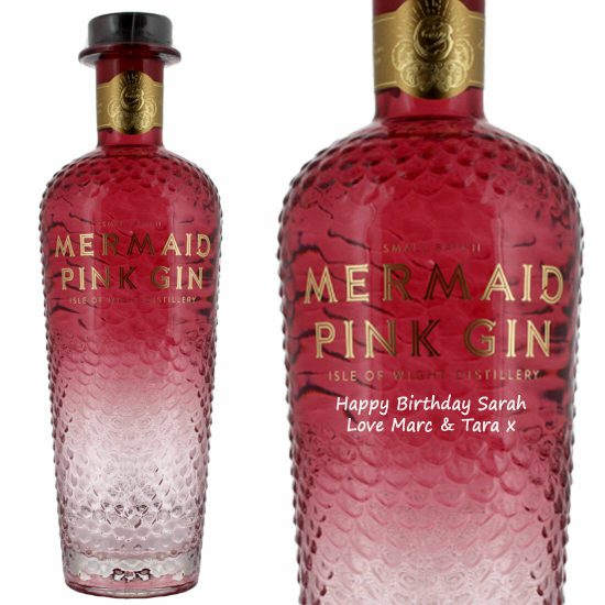 Personalised Mermaid Pink Gin 70cl