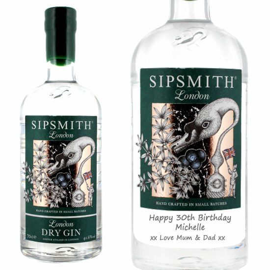 Personalised Sipsmith London Dry Gin 70cl