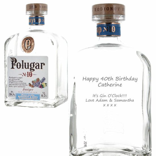 Personalised Polugar Old Russian Gin 70cl