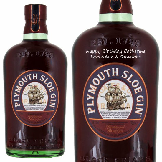 Personalised Plymouth Sloe Gin 70cl
