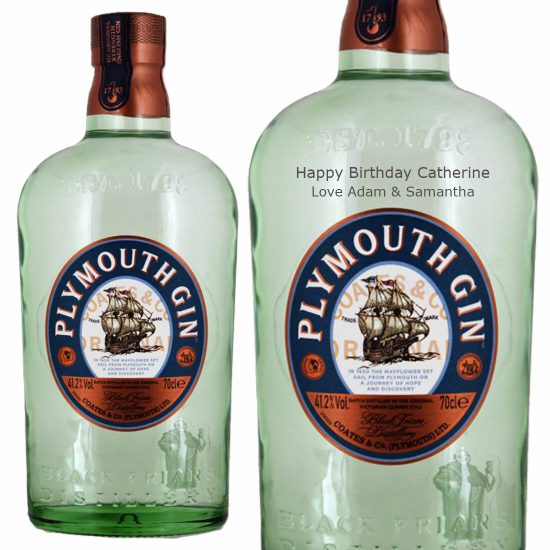 Personalised Plymouth Gin 70cl