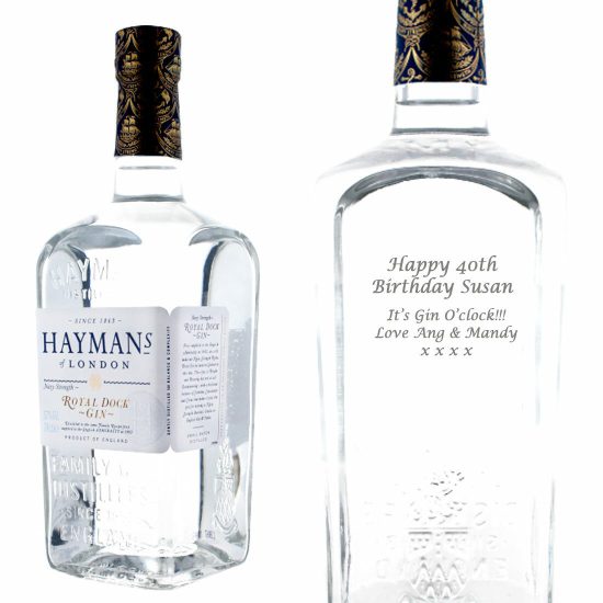 Personalised Hayman's Royal Dock Gin 70cl