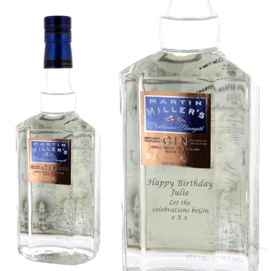 Personalised Martin Millers Westbourne Strength Gin 70cl