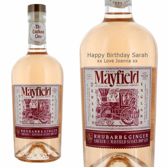 Personalised Mayfield Rhubarb & Ginger Gin Liqueur 50cl
