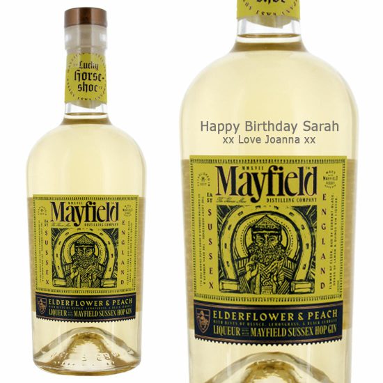 Personalised Mayfield Elderflower & Peach Gin Liqueur 50cl