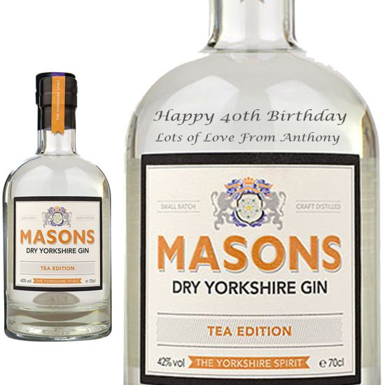 Personalised Masons Yorkshire Tea Gin 70cl