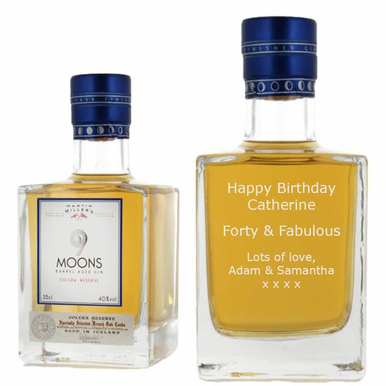 Personalised Martin Millers 9 Moons Cask Aged Gin 35cl