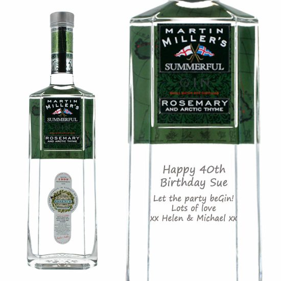 Personalised Martin Miller's Summerful Gin 70cl