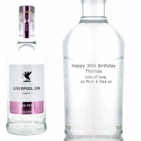 Personalised Liverpool Gin Rose Petal Gin 70cl