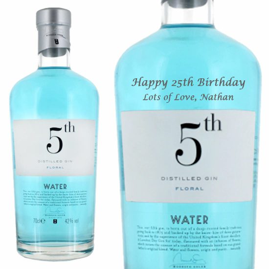Personalised 5th Gin Water 70cl