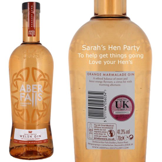Personalised Aber Falls Orange Marmalade Gin 70cl