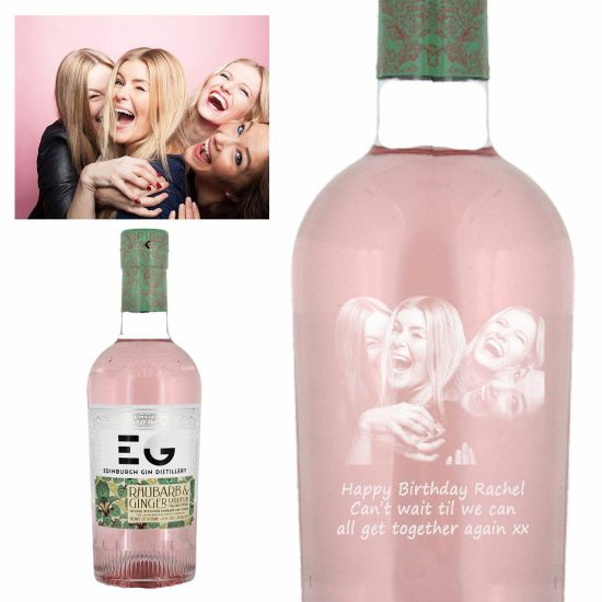 Photo Engraved Edinburgh Rhubarb and Ginger Gin Liqueur 50cl