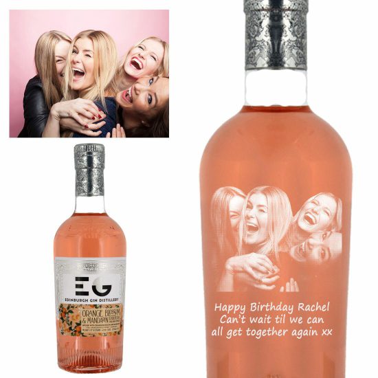 Photo Engraved Edinburgh Orange Blossom & Mandarin Gin Liqueur 50cl