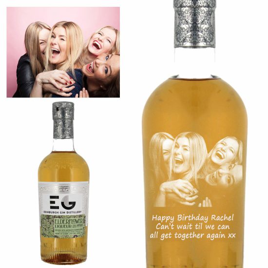 Photo Engraved Edinburgh Elderflower Gin Liqueur 50cl