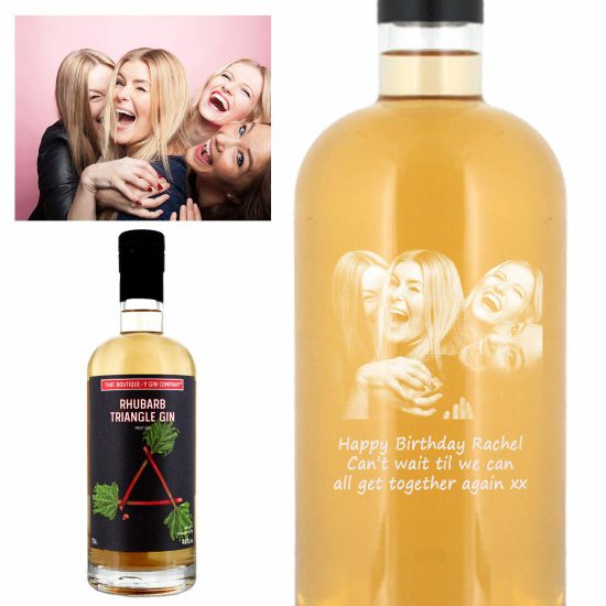 Photo Engraved Boutique-y Rhubarb Triangle Gin 70cl