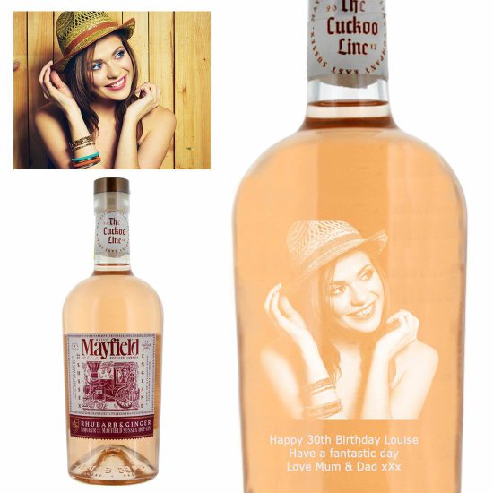 Photo Engraved Mayfield Rhubarb & Ginger Gin Liqueur 50cl