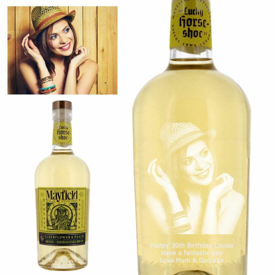 Photo Engraved Mayfield Elderflower & Peach Gin Liqueur 50cl