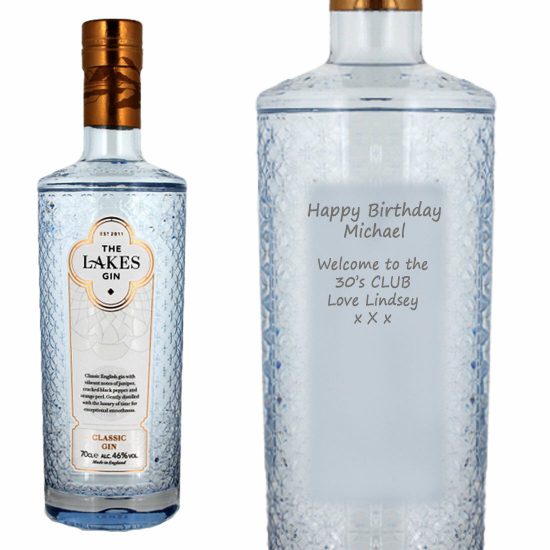 Personalised The Lakes Gin 70cl