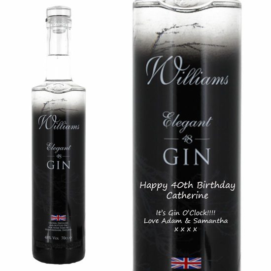 Personalised William Chase Gin Elegant Gin 70cl