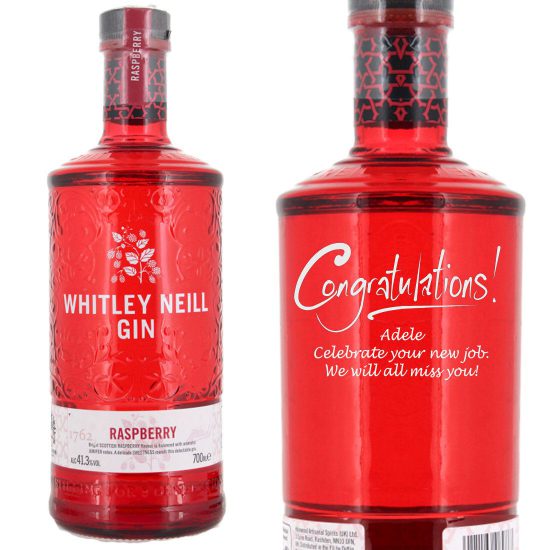 Personalised Whitley Neill Raspberry Gin 70cl