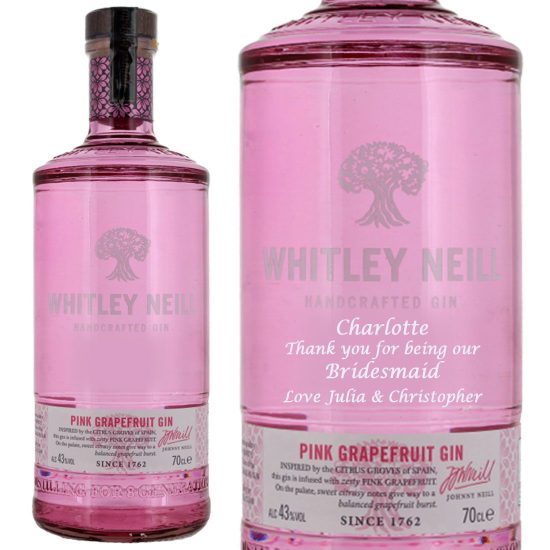Personalised Whitley Neill Pink Grapefruit Gin 70cl