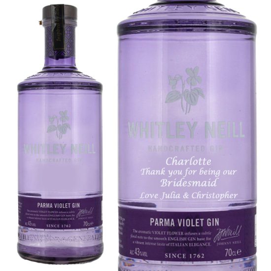 Personalised Whitley Neill Parma Violet Gin 70cl