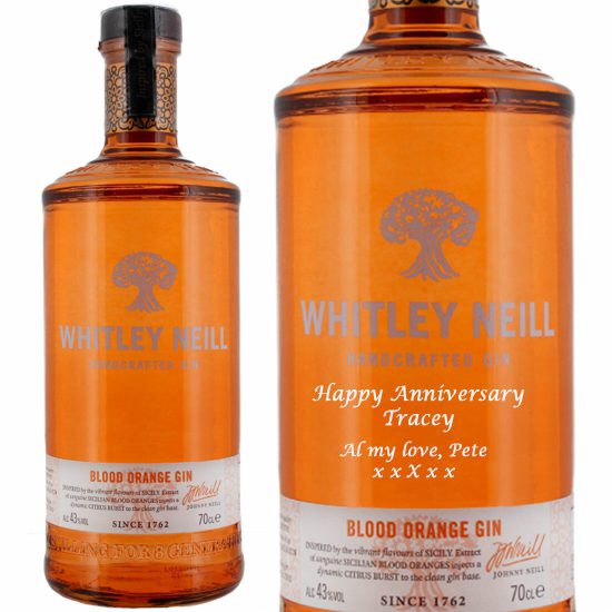 Personalised Whitley Neill Blood Orange Gin 70cl