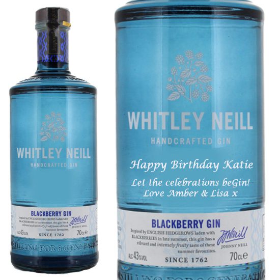 Personalised Whitley Neill Blackcurrant Gin 70cl