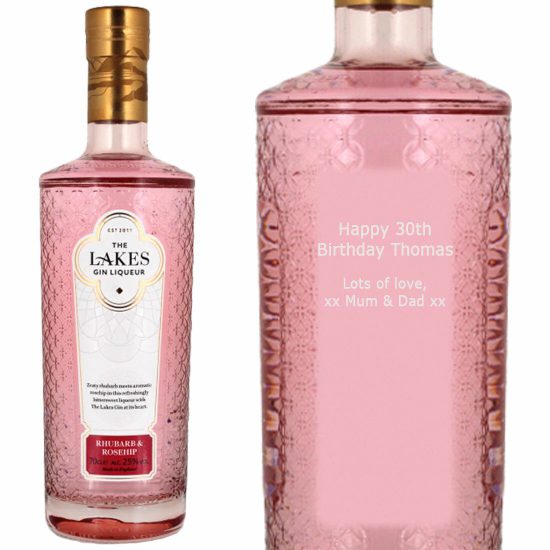 Personalised The Lakes Rhubarb & Rosehip Gin Liqueur 70cl