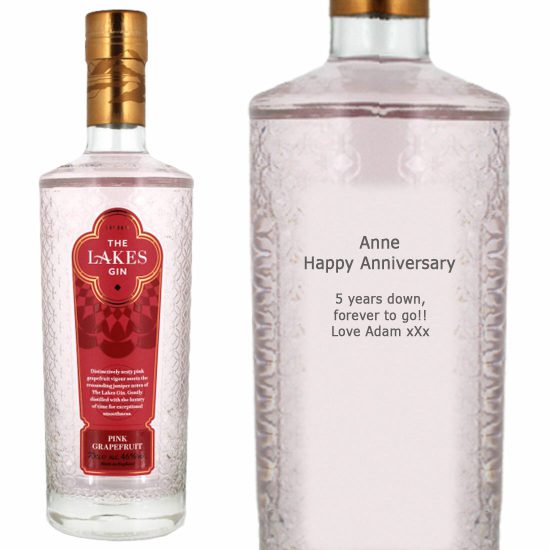 Personalised The Lakes Pink Grapefruit Gin 70cl