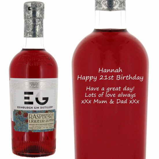 Personalised Edinburgh Raspberry Gin Liqueur 50cl