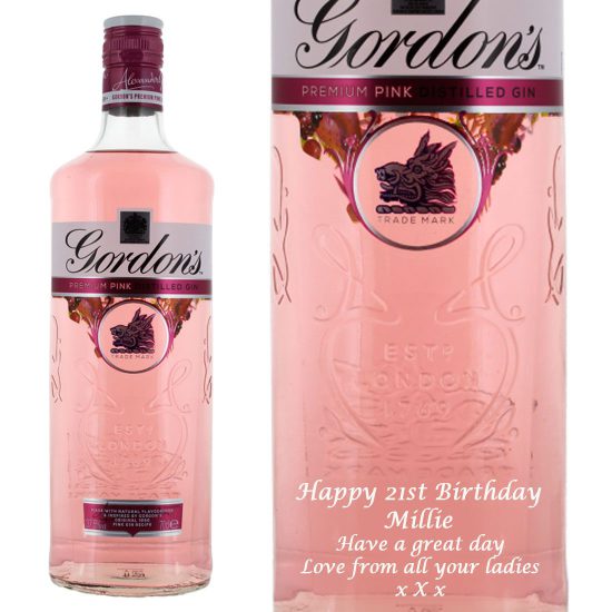 Personalised Gordon's Premium Pink Gin 70cl