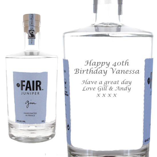 Personalised Fair Juniper Gin 50cl